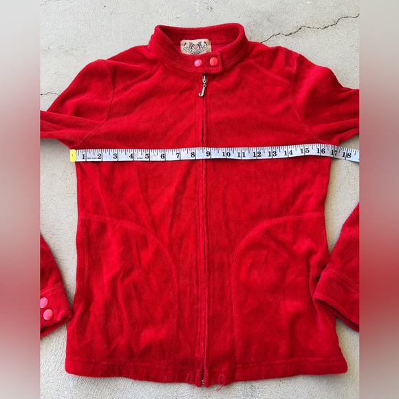 Vintage Juicy Couture red velour full-zip jacket Women Size medium - Picture 5 of 7